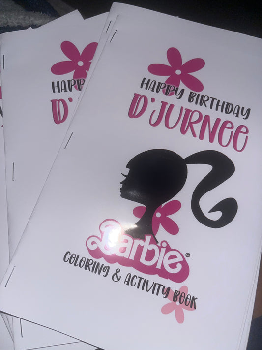 Custom Barbie Activity Books for Party Favors by Dozen