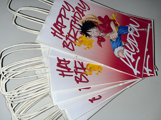 One Piece Anime Inspired Favor Bags, Labels, Snacks & More for Birthday Party or Event