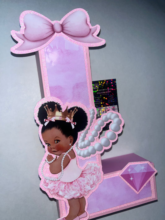 Custom 3D Letter - Afro Baby Themed