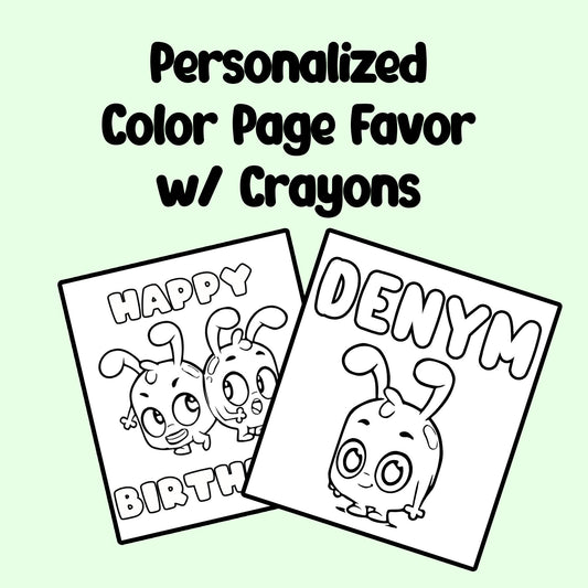 Morphle Inspired Personalized Coloring Pages with Crayons Favor for Birthday Party