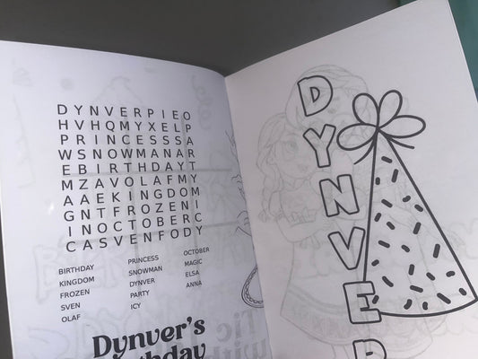 Personalized Coloring Book Favor For Any Theme Birthday Party Or Event (6 Pages Total)