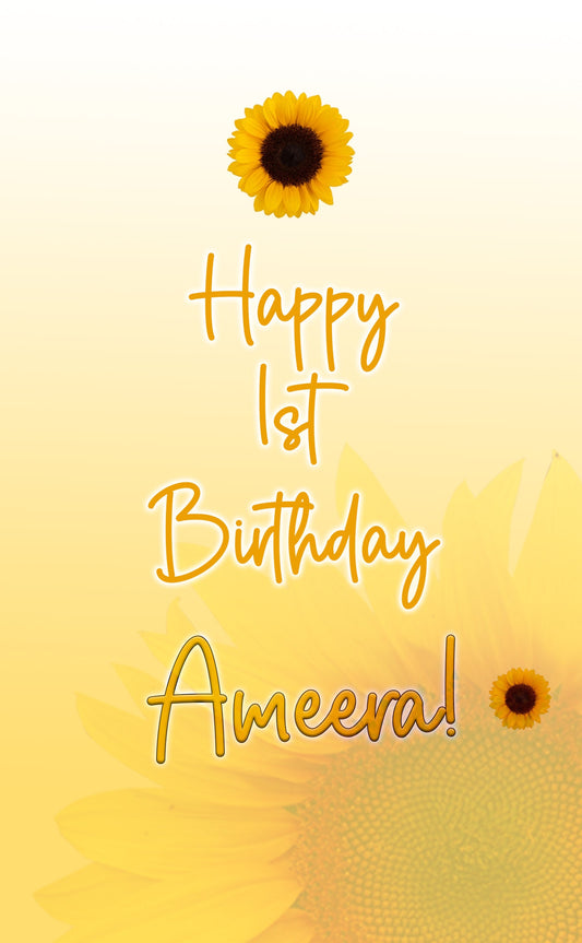 Sunflower Soiree Girls Yellow Black Birthday Gift Bag For Party Favors