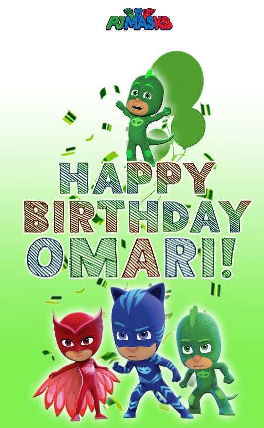 PJ Masks Simple Birthday Party Favor Bags and Water Bottle Labels