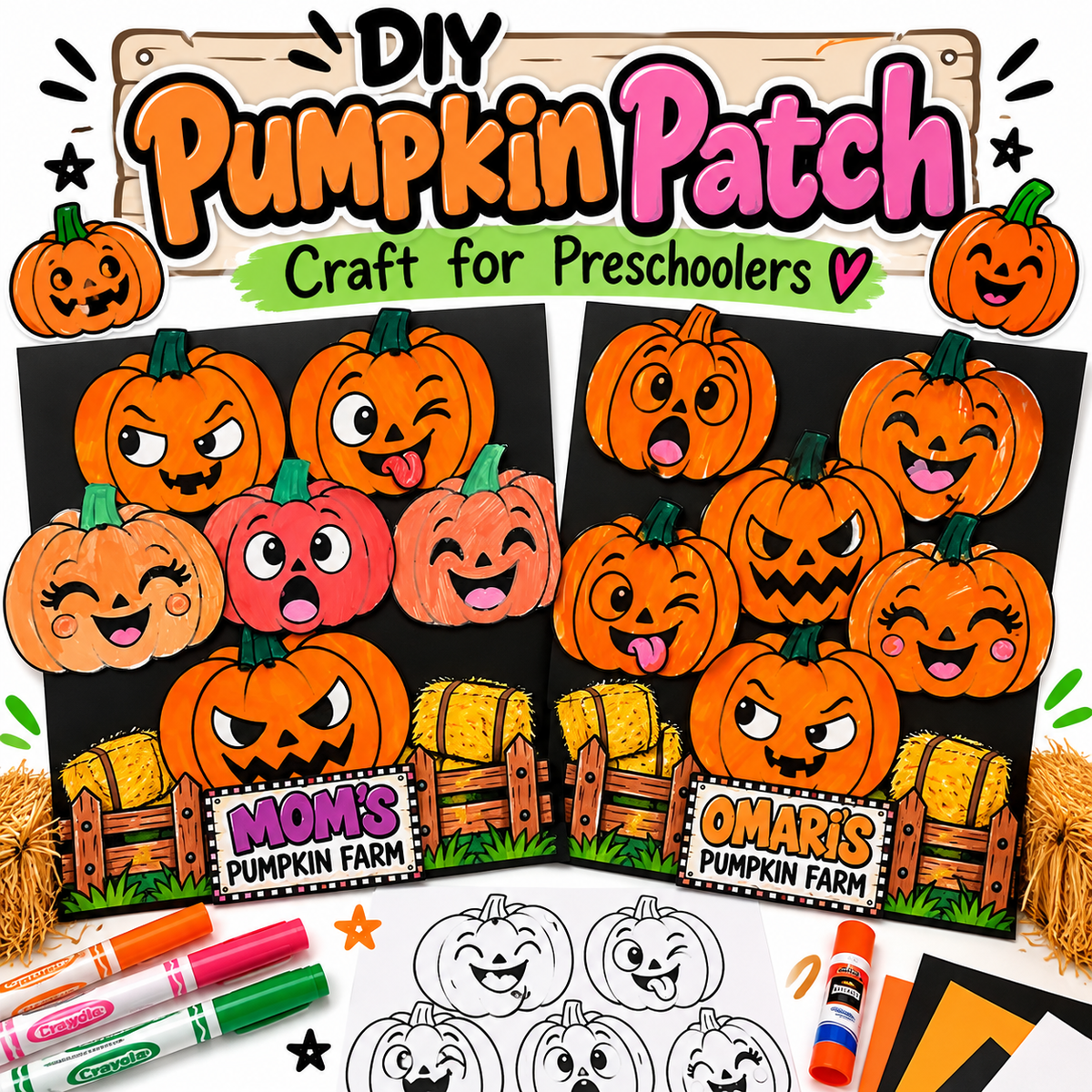 Our DIY Pumpkin Farm 🎃 | Easy Halloween Craft for Preschoolers
