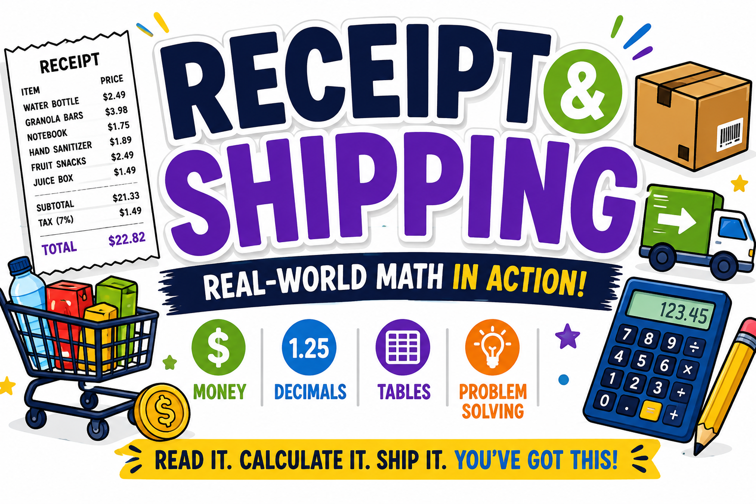 🧾📦 Receipt & Shipping: Real-World Math in Action