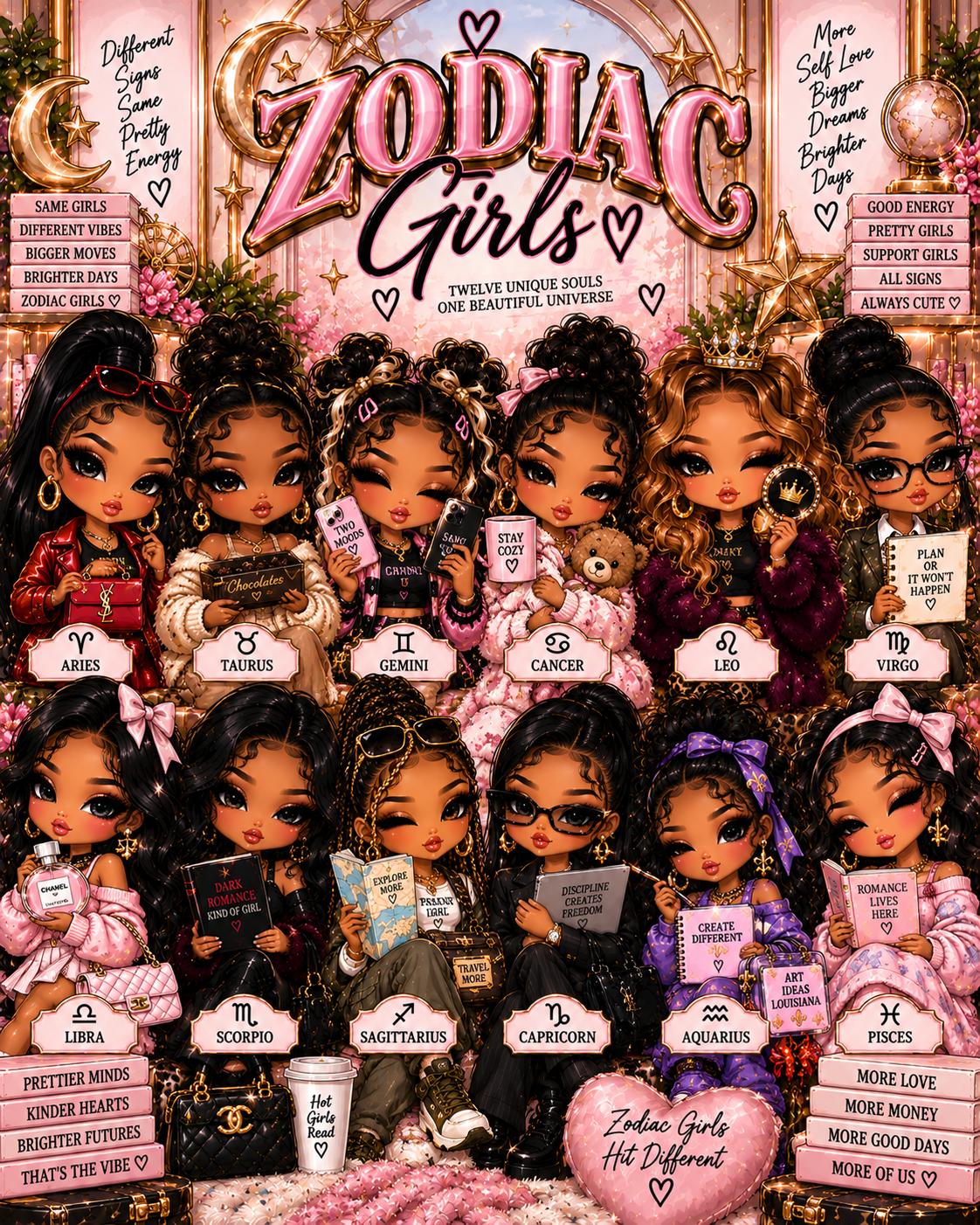 ✨ Zodiac Girls: 12 Signs, 12 Personalities, One Pretty Little Universe