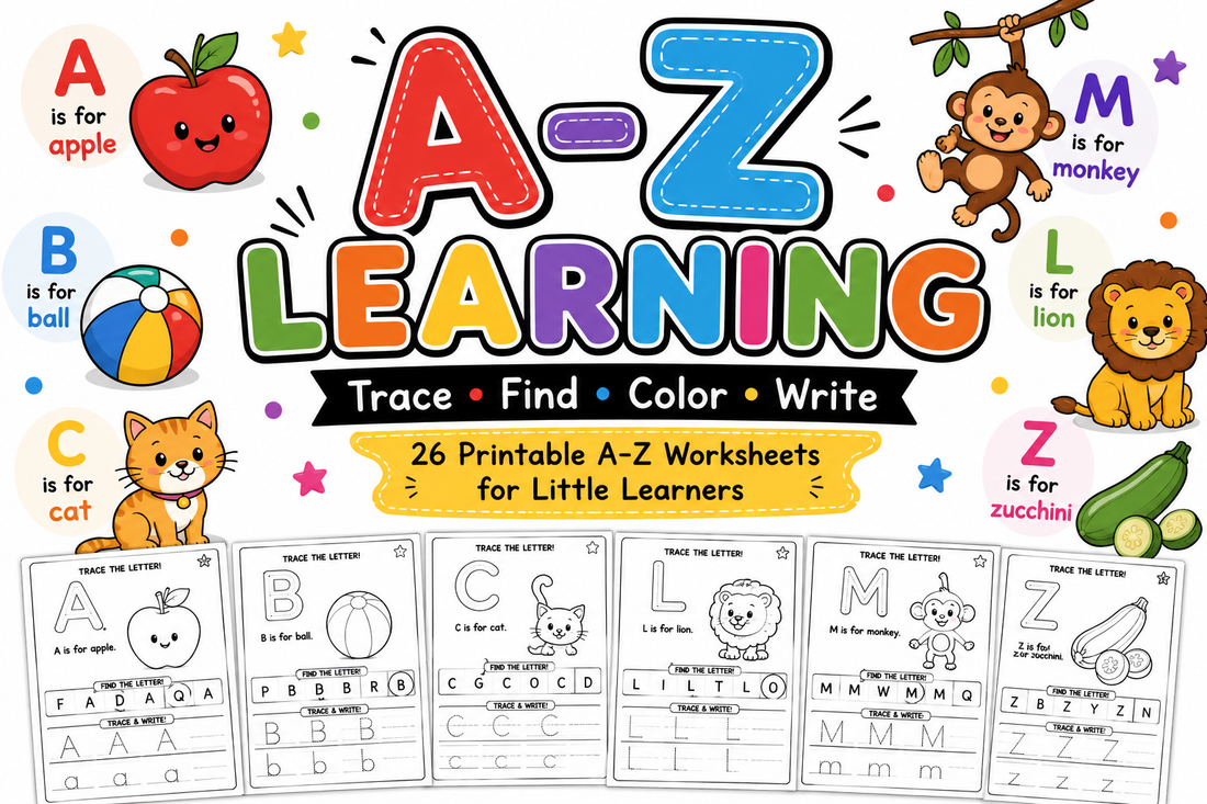 FREE ABC LEARNING WORKSHEETS! Trace • Find • Color • Write