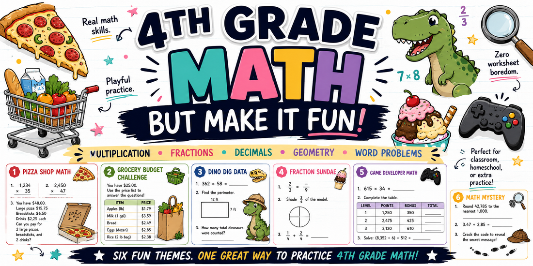 Six Free 4th Grade Math Worksheets for a Little Extra Practice ✏️📚