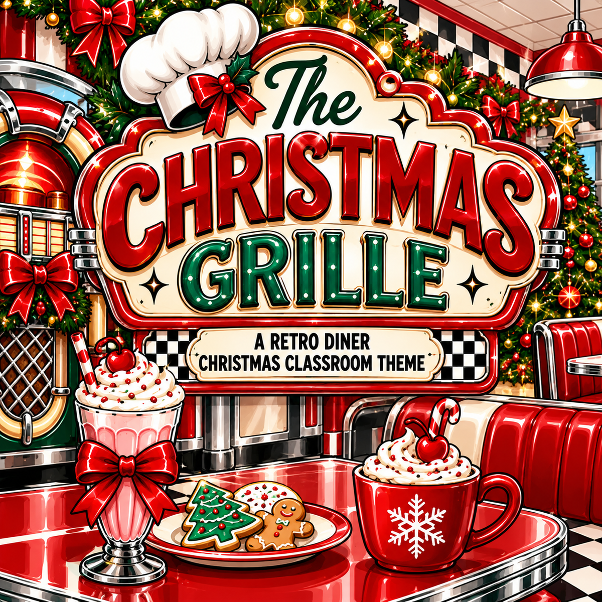 The Christmas Grille: A Retro Diner Christmas Classroom Theme 🍒🎄