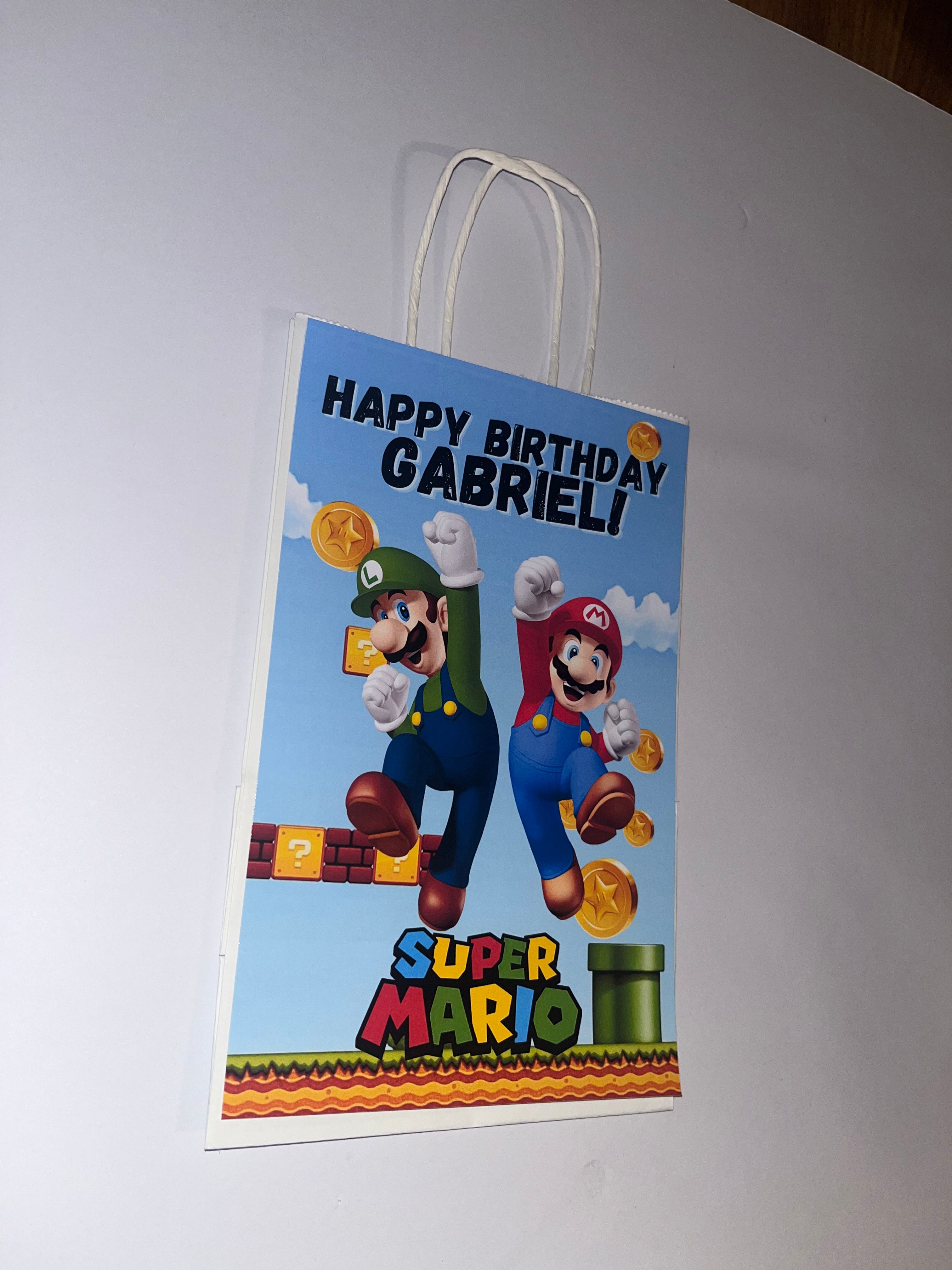Super Mario Party Themed Favor Bags