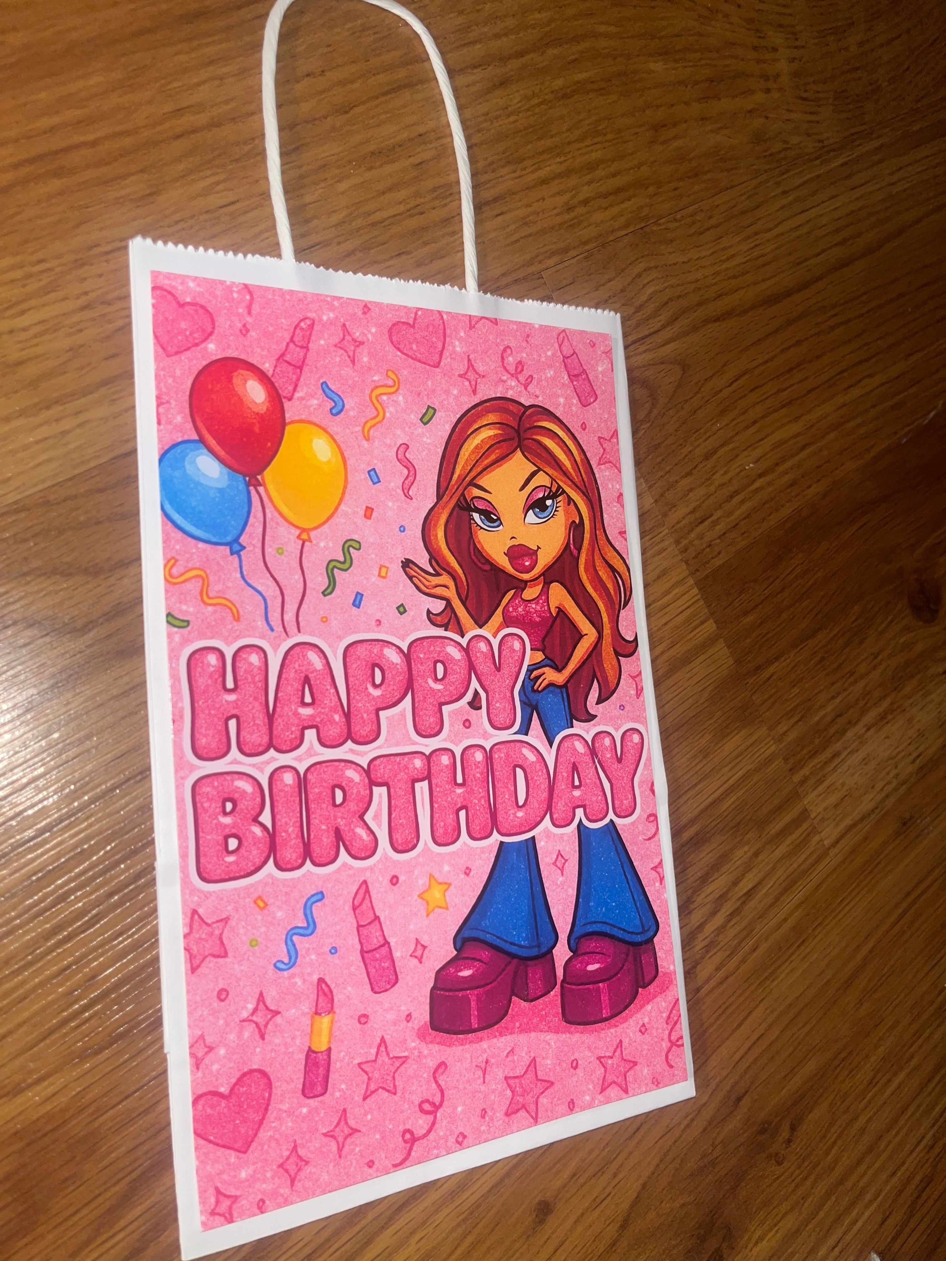 Simple Girl Party Themed Favor Bags with no Personalization