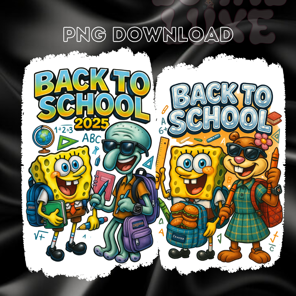Spongebob x Dora Back to School Themed Images 2025