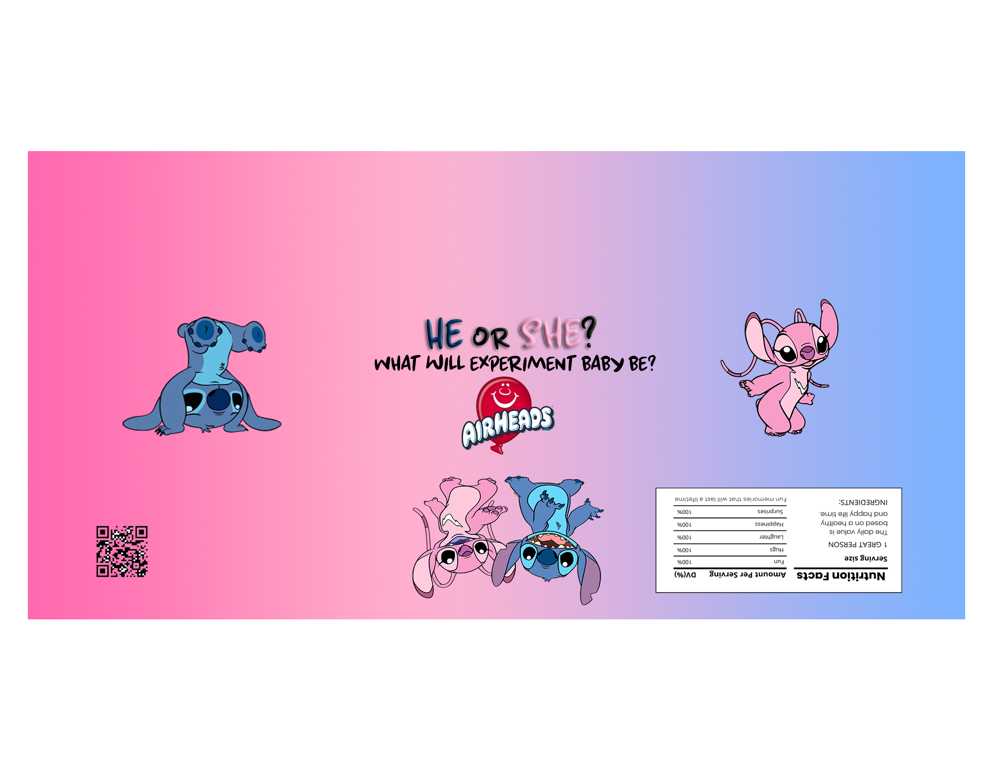Stitch & Angel Airhead Gender Reveal PDF Download