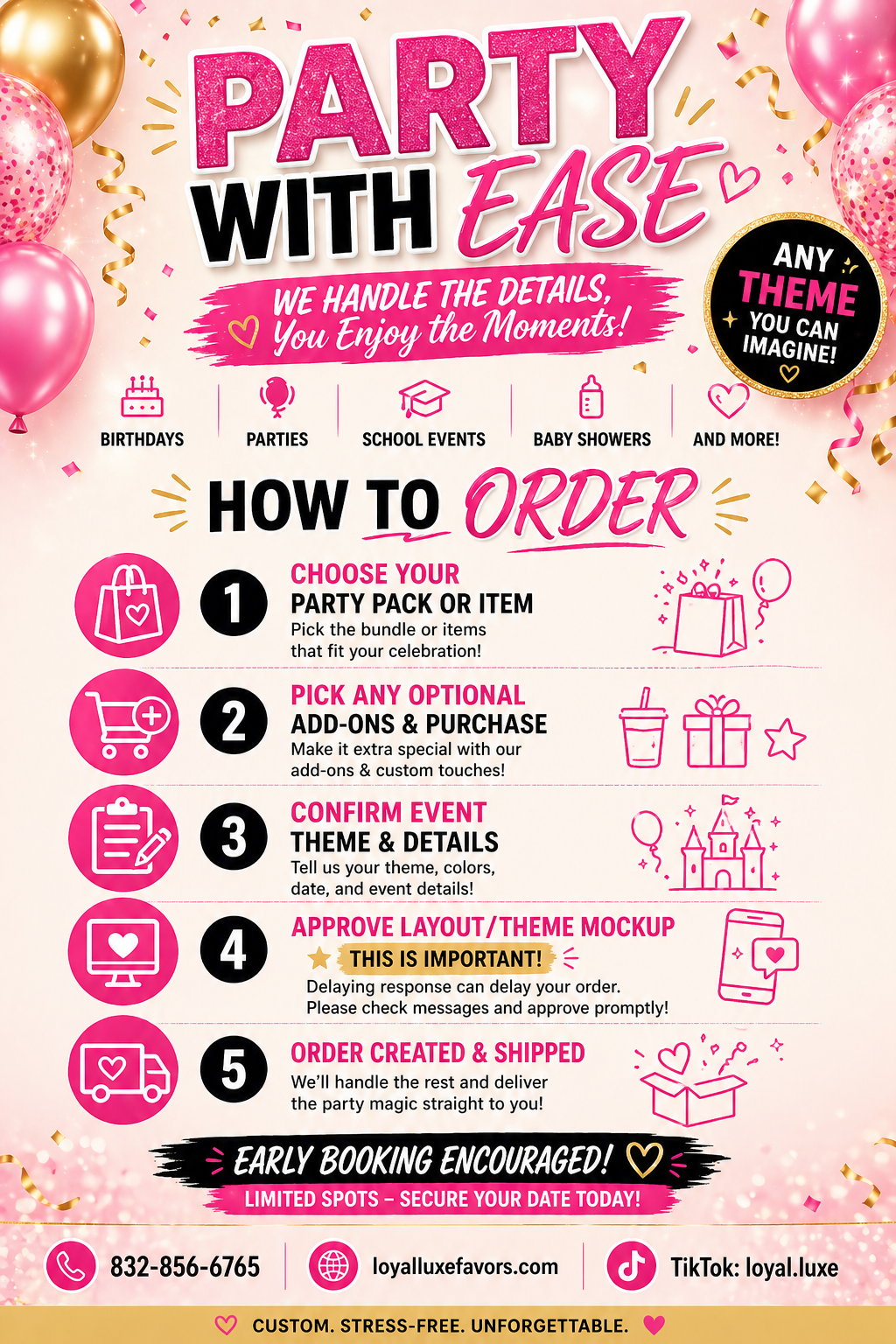 Party With Ease Summer Special – Custom Favor Bundle (15 Count)