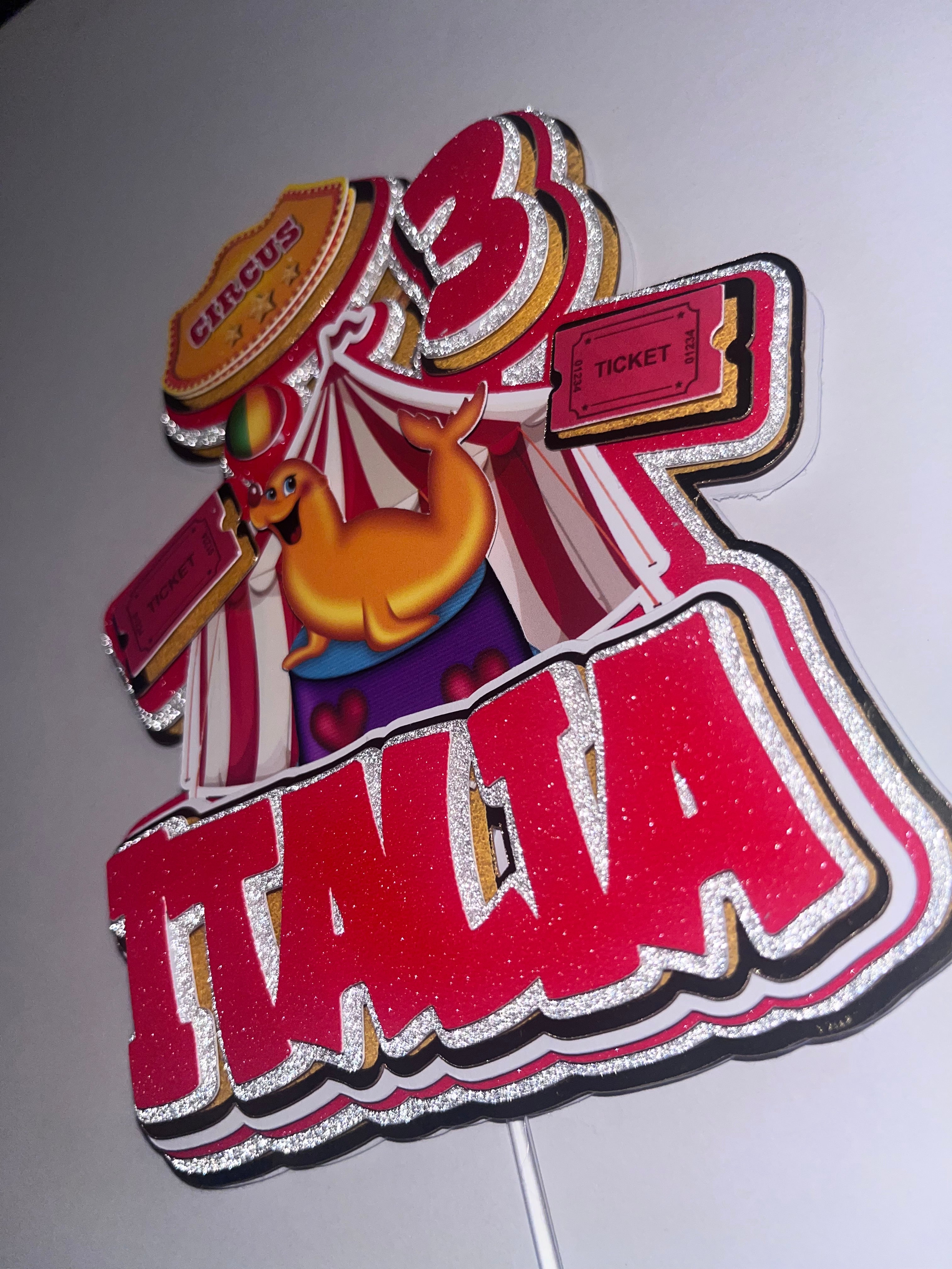 Circus Themed Cake Topper