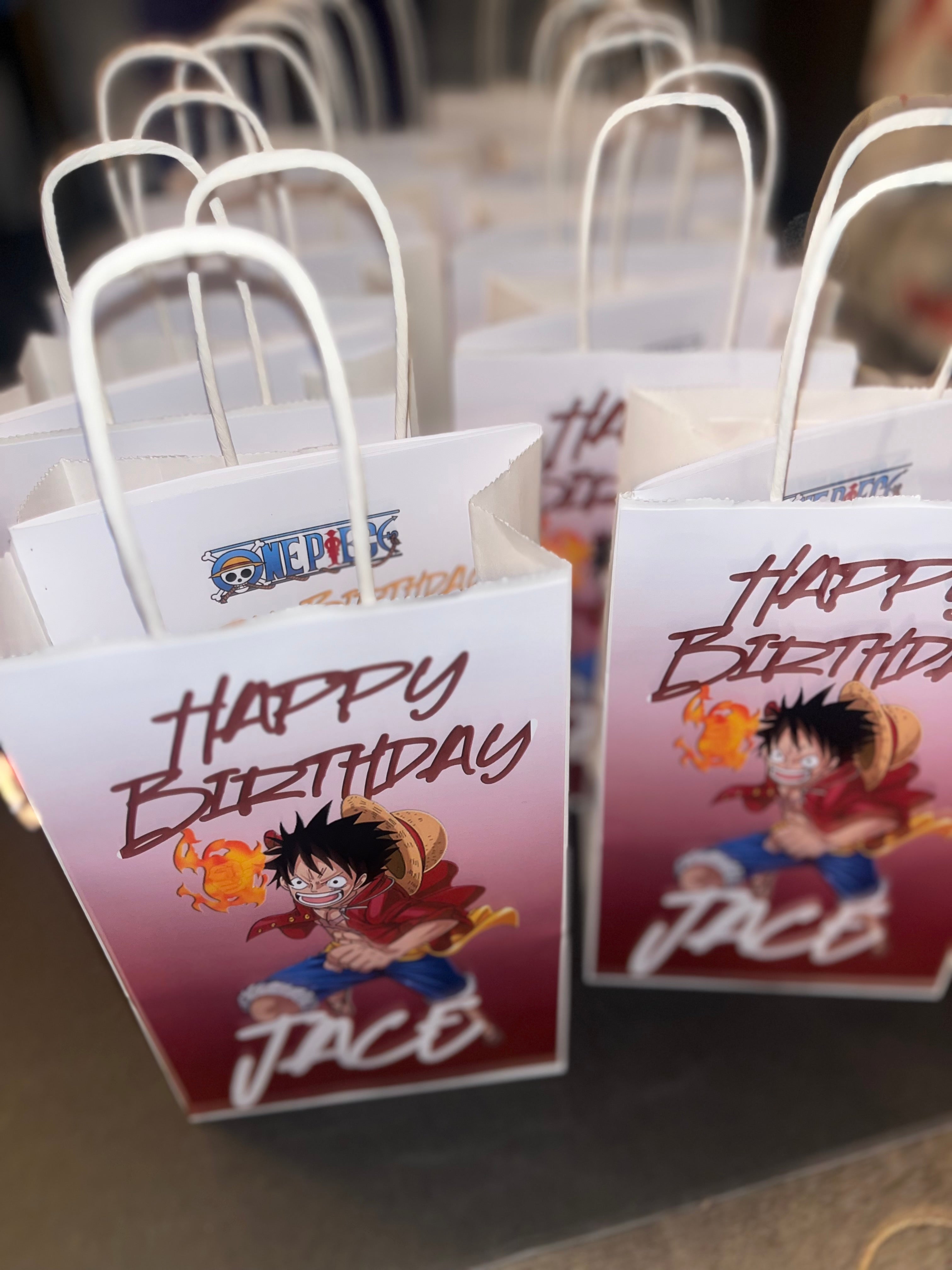 One Piece Anime Inspired Favor Bags, Labels, Snacks & More for Birthday Party or Event