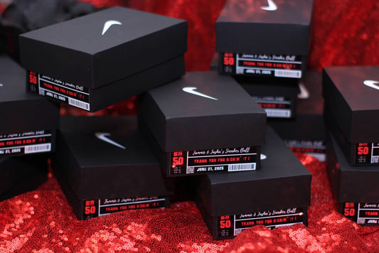 Custom Mini Shoe Box Party Favors with Lids