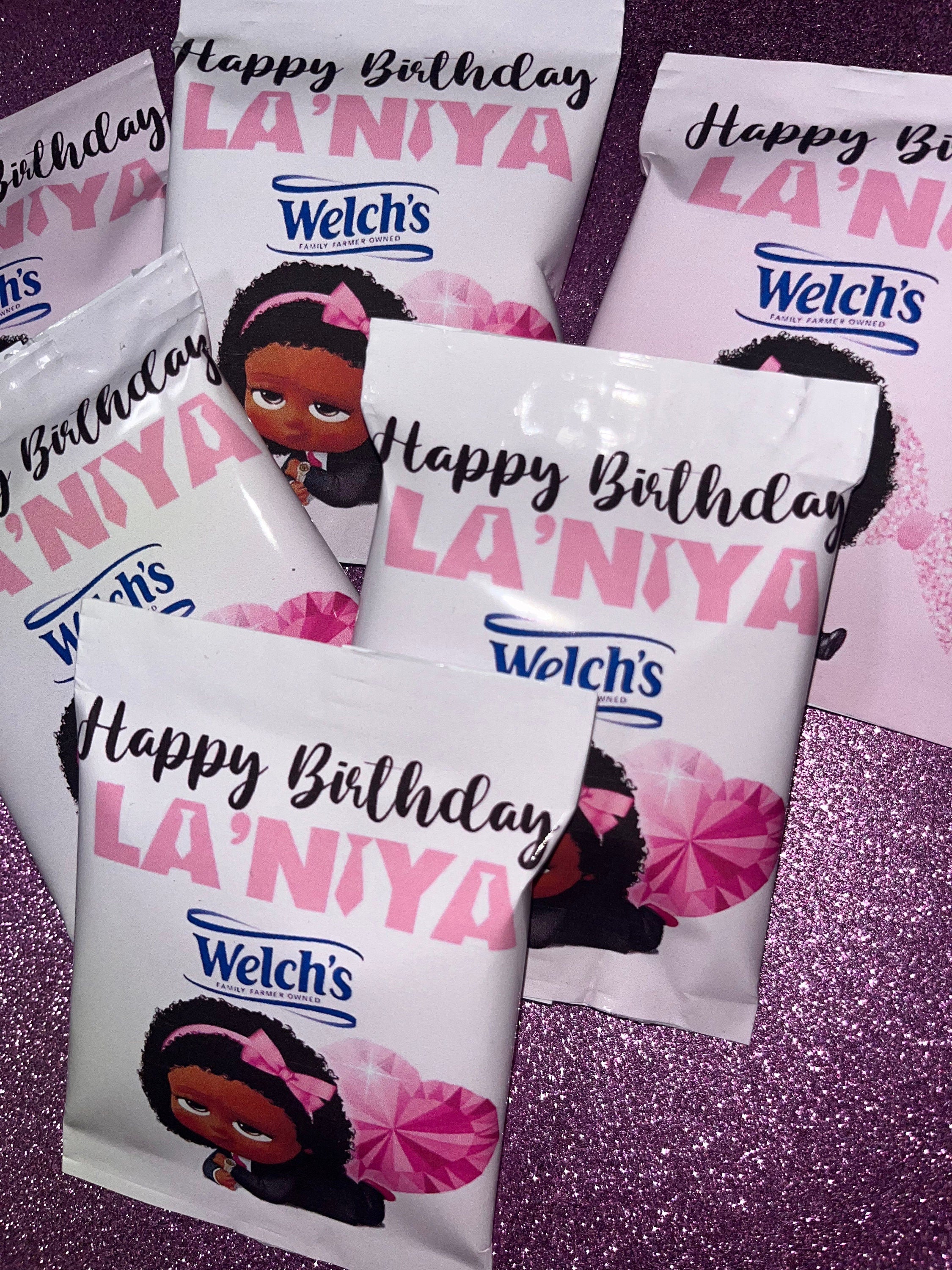 Boss Baby Girl or Boy Fruit Snack Pack Chip Bag Juice Box Labels for Birthday Party