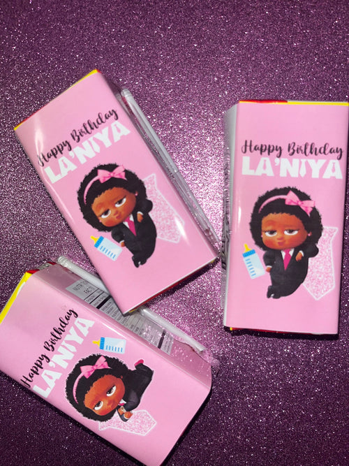 Boss Baby Girl or Boy Fruit Snack Pack Chip Bag Juice Box Labels for Birthday Party