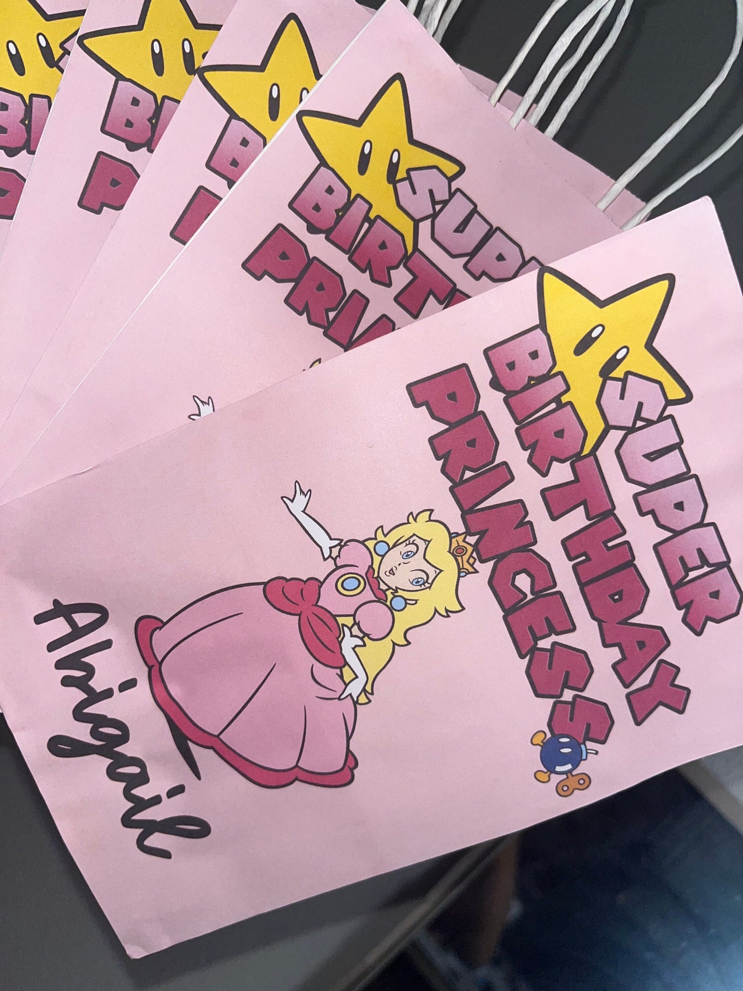 Super Princess Peach Party Favor Bags for Girls Birthday Party