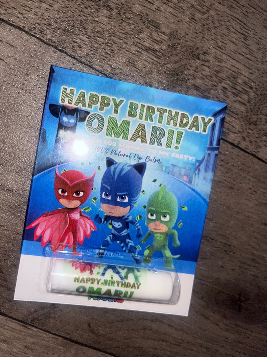 PJ Masks Personalized Lip Balm Party Favor for Birthday Party * Any Theme Can Be Made! *