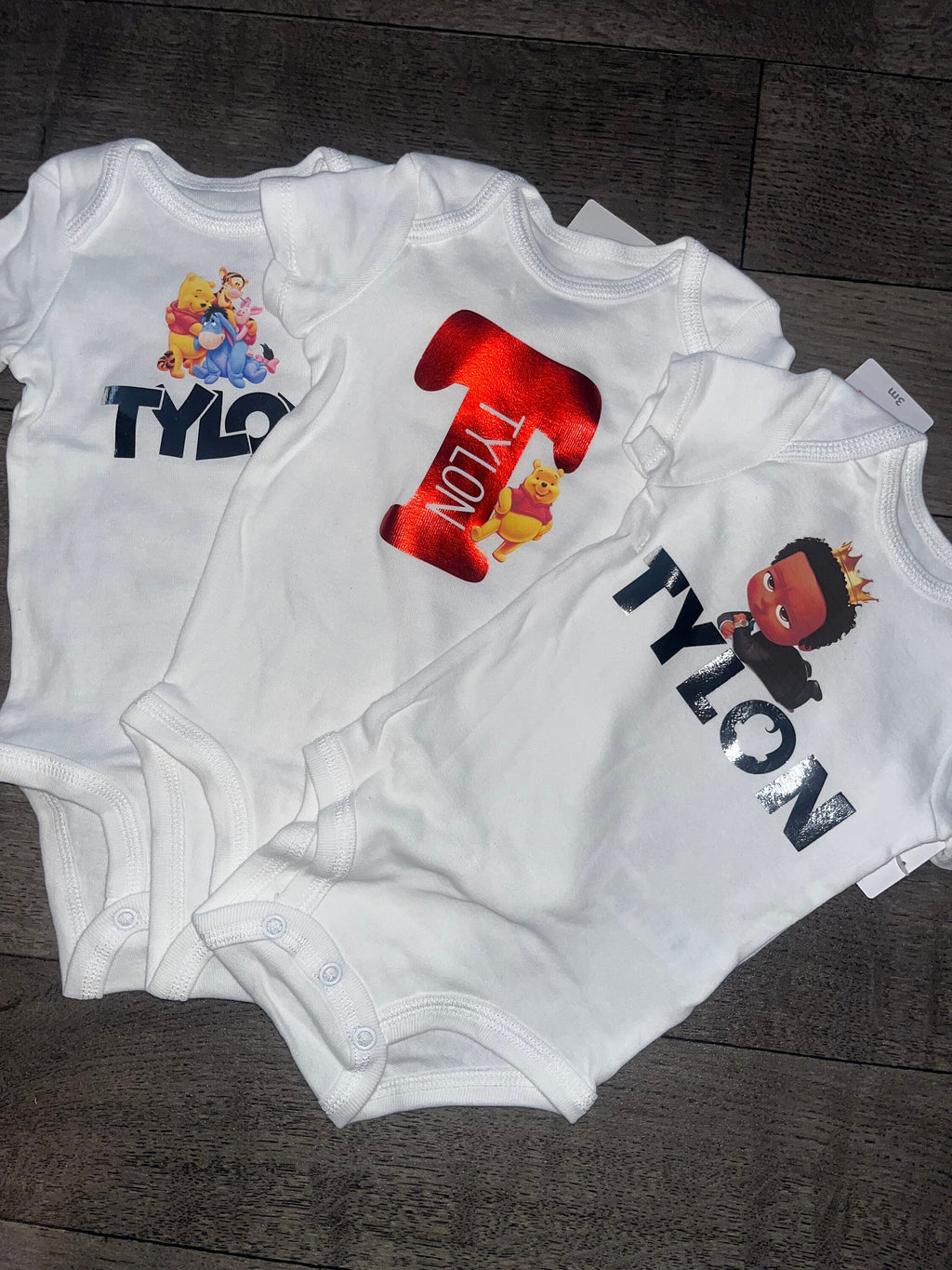 Personalized Themed Onesies with Name. Perfect for Babyshower Gift Sets