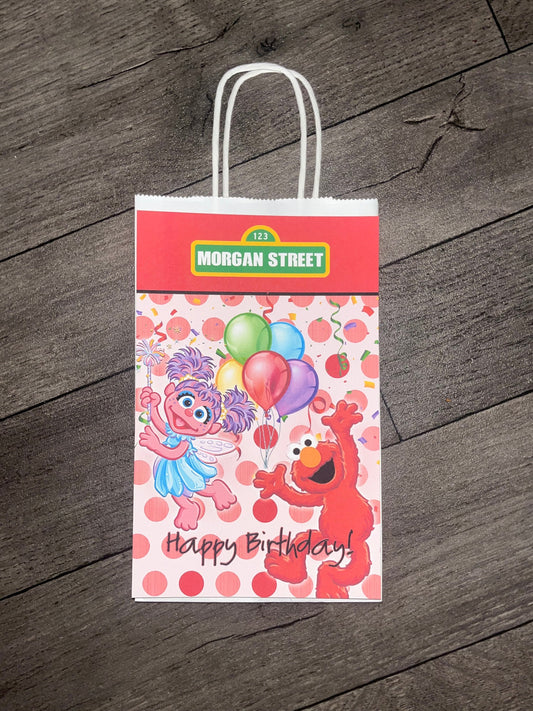 Simple Sesame Street Elmo or Elmo and Abby Favor Bags, Labels, Snacks & More for Birthday Party or Event